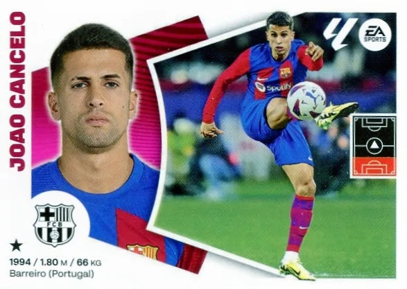 Liga Este-2024-25-Panini-Cromo Trading Card Fútbol- Joao Cancelo-Barcelona-9-Básico