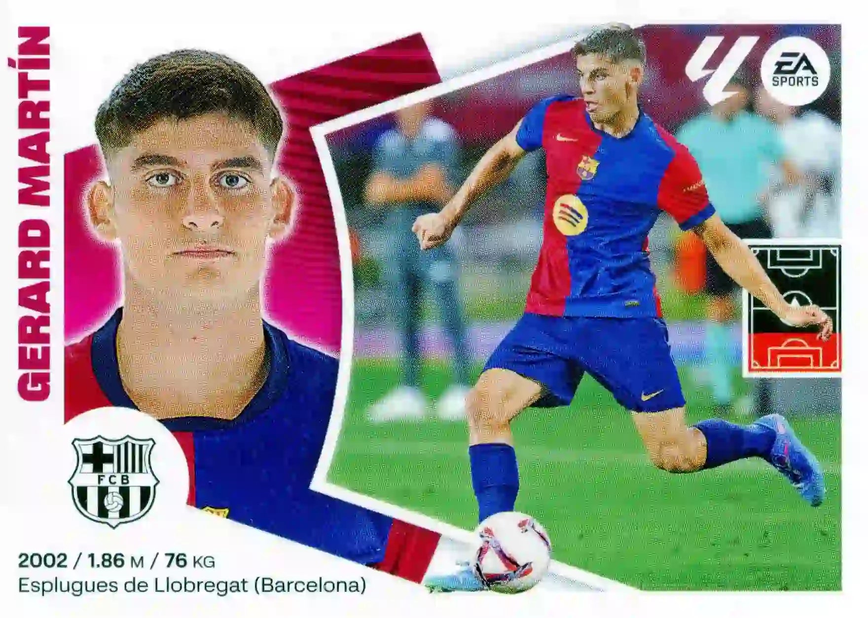 Liga Este-2024-25-Panini-Cromo Trading Card Fútbol- Gerard Martín -Barcelona-9 Bis-Básico