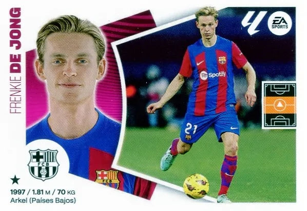 Liga Este-2024-25-Panini-Cromo Trading Card Fútbol- De Jong-Barcelona-12A-Básico