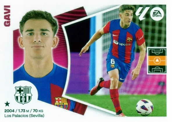 Liga Este-2024-25-Panini-Cromo Trading Card Fútbol- Gavi-Barcelona-13-Básico