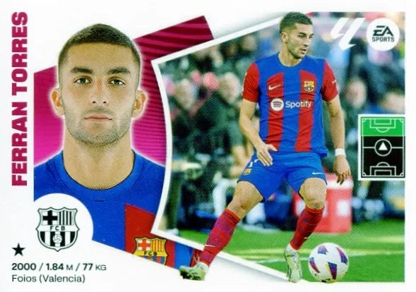 Liga Este-2024-25-Panini-Cromo Trading Card Fútbol- Ferran Torres-Barcelona-18A-Básico
