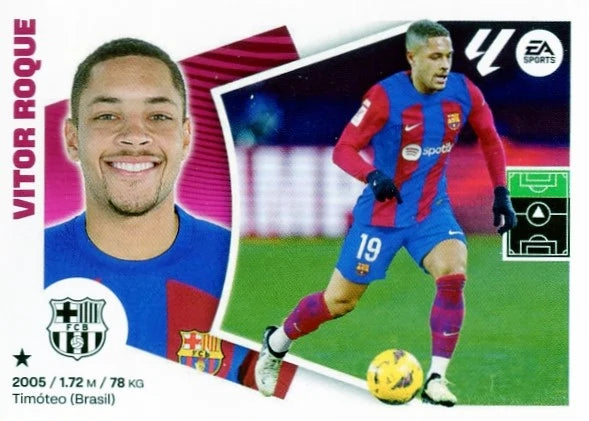 Liga Este-2024-25-Panini-Cromo Trading Card Fútbol- Vitor Roque-Barcelona-18B-Básico