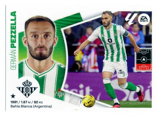 Liga Este-2024-25-Panini-Cromo Trading Card Fútbol- Pezzella-Betis-8-Básico