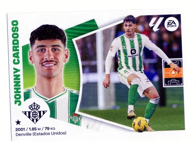 Liga Este-2024-25-Panini-Cromo Trading Card Fútbol- Johnny Cardoso-Betis-10-Básico