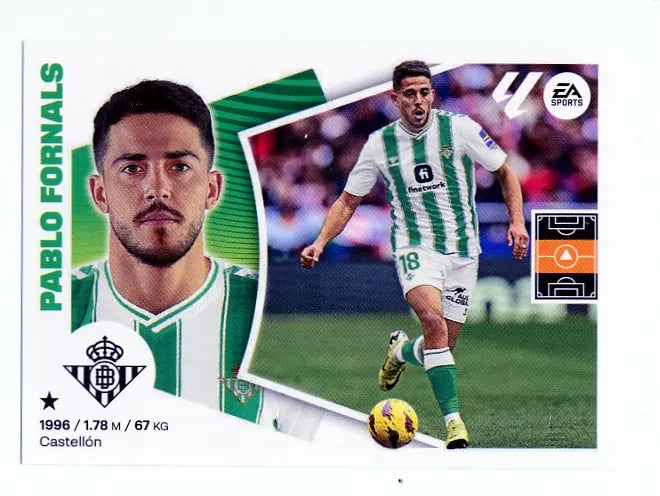 Liga Este-2024-25-Panini-Cromo Trading Card Fútbol- Pablo Fornals-Betis-12-Básico