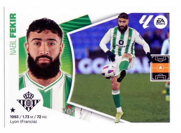 Liga Este-2024-25-Panini-Cromo Trading Card Fútbol- Fekir-Betis-14A-Básico