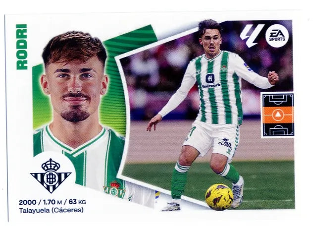 Liga Este-2024-25-Panini-Cromo Trading Card Fútbol- Rodri-Betis-15A-Básico
