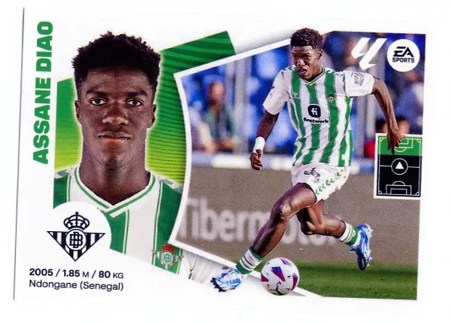 Liga Este-2024-25-Panini-Cromo Trading Card Fútbol- Assane Diao-Betis-15B-Básico