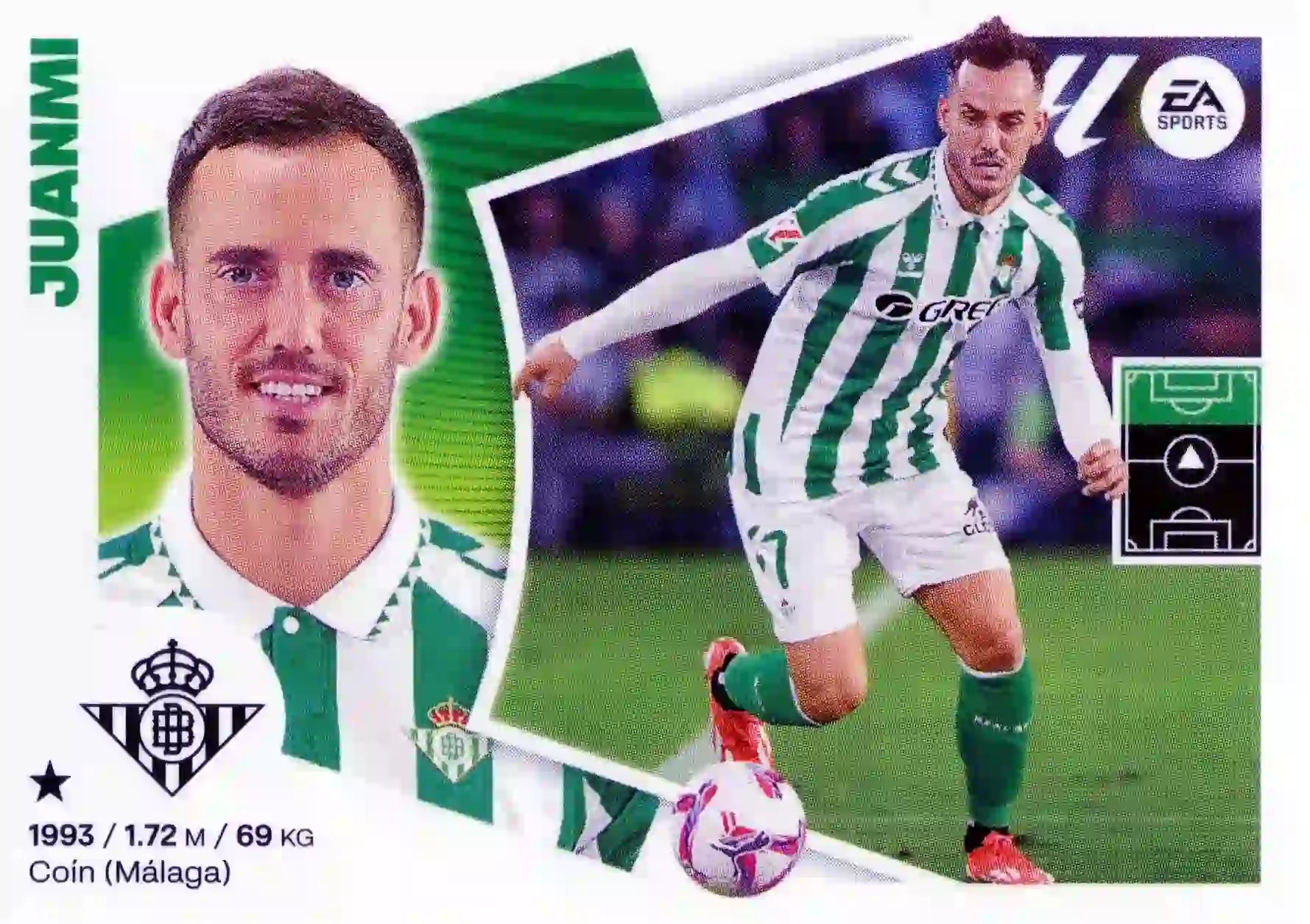 Liga Este-2024-25-Panini-Cromo Trading Card Fútbol- Juanmi -Betis-18 Bis-Básico