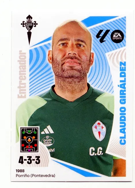Liga Este-2024-25-Panini-Cromo Trading Card Fútbol- Claudio Giráldez -Celta-2-Básico