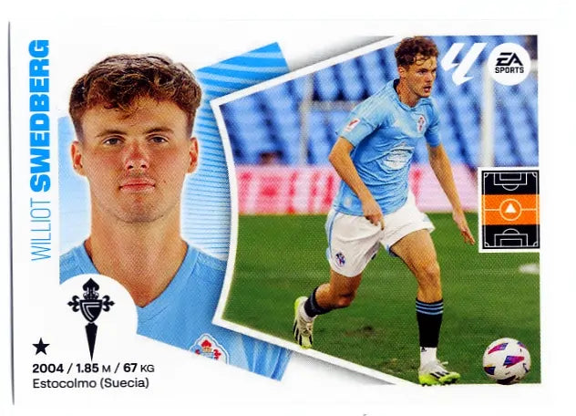 Liga Este-2024-25-Panini-Cromo Trading Card Fútbol- Swedberg-Celta-16A-Básico