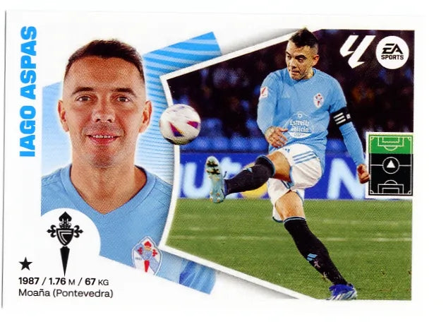 Liga Este-2024-25-Panini-Cromo Trading Card Fútbol- Iago Aspas -Celta-20-Básico