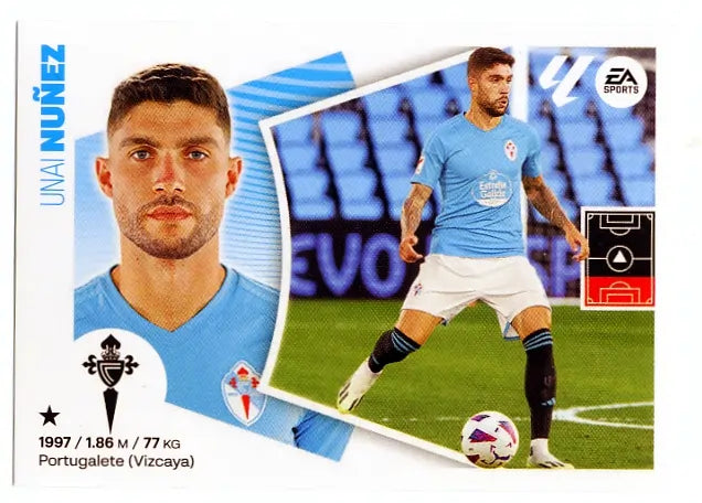 Liga Este-2024-25-Panini-Cromo Trading Card Fútbol- Nuñez-Celta-6A-Básico
