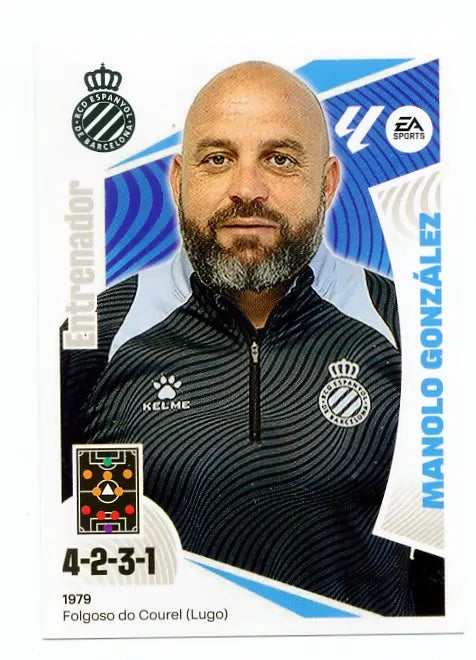 Liga Este-2024-25-Panini-Cromo Trading Card Fútbol- Manolo González -Espanyol-2-Básico