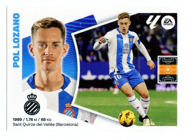 Liga Este-2024-25-Panini-Cromo Trading Card Fútbol- Pol Lozano-Espanyol-13-Básico