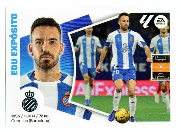 Liga Este-2024-25-Panini-Cromo Trading Card Fútbol- Edu Expósito-Espanyol-15A-Básico
