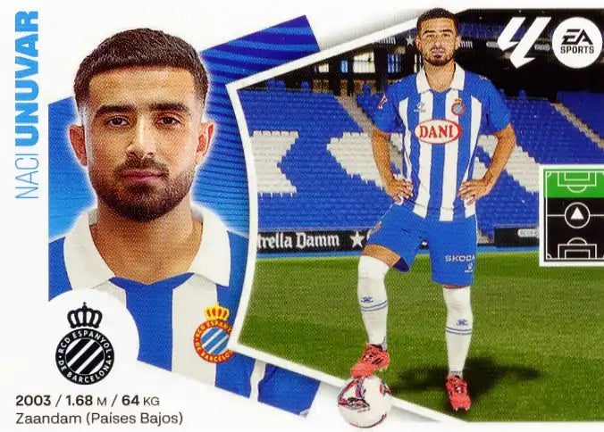 Liga Este-2024-25-Panini-Cromo Trading Card Fútbol- Ünüvar -Espanyol-18 Bis-Básico