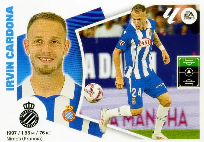 Liga Este-2024-25-Panini-Cromo Trading Card Fútbol- Irvin Cardona -Espanyol-19 Bis-Básico