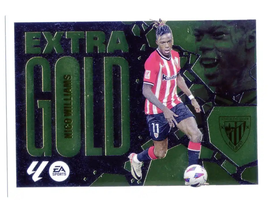 Liga Este-2024-25-Panini-Cromo Trading Card Fútbol- Nico Williams - Athletic Club-5-Extra Gold