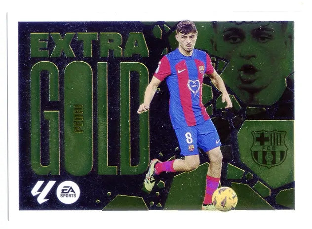Liga Este-2024-25-Panini-Cromo Trading Card Fútbol- Pedri -Barcelona-8-Extra Gold