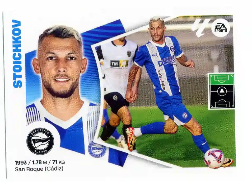Liga Este-2024-25-Panini-Cromo Trading Card Fútbol- Stoichkov -Alavés-5-Últimos Fichajes