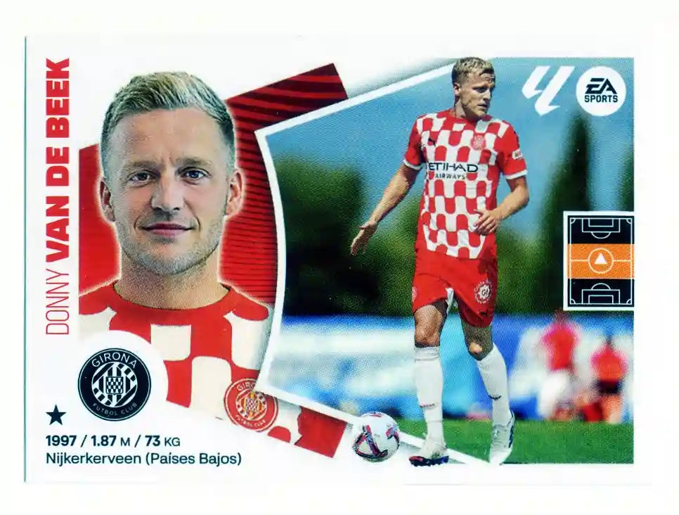 Liga Este-2024-25-Panini-Cromo Trading Card Fútbol- Van de Beek - Girona-6-Últimos Fichajes