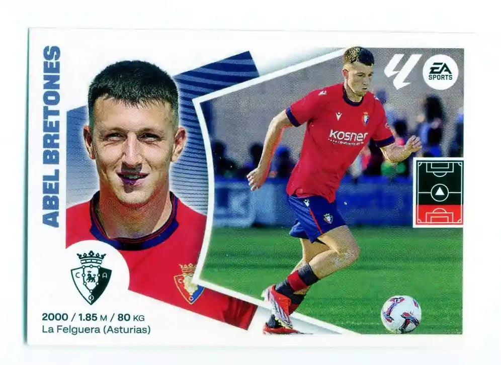 Liga Este-2024-25-Panini-Cromo Trading Card Fútbol- Abel Bretones -Osasuna-10-Últimos Fichajes