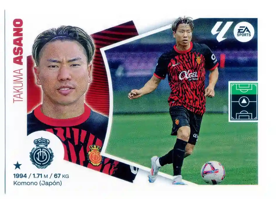 Liga Este-2024-25-Panini-Cromo Trading Card Fútbol- Asano -Mallorca-14-Últimos Fichajes