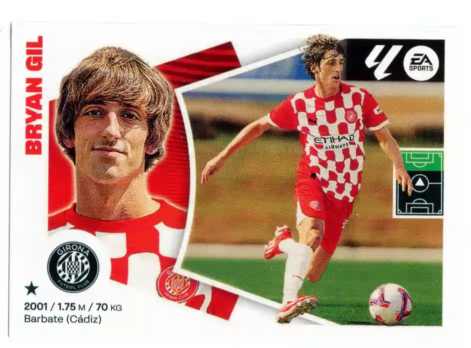 Liga Este-2024-25-Panini-Cromo Trading Card Fútbol- Bryan Gil - Girona-19-Últimos Fichajes