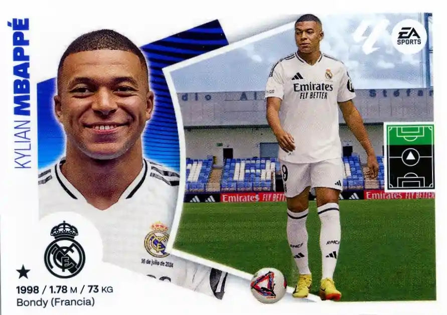 Liga Este-2024-25-Panini-Cromo Trading Card Fútbol- Mbappé - Real Madrid -20-Últimos Fichajes