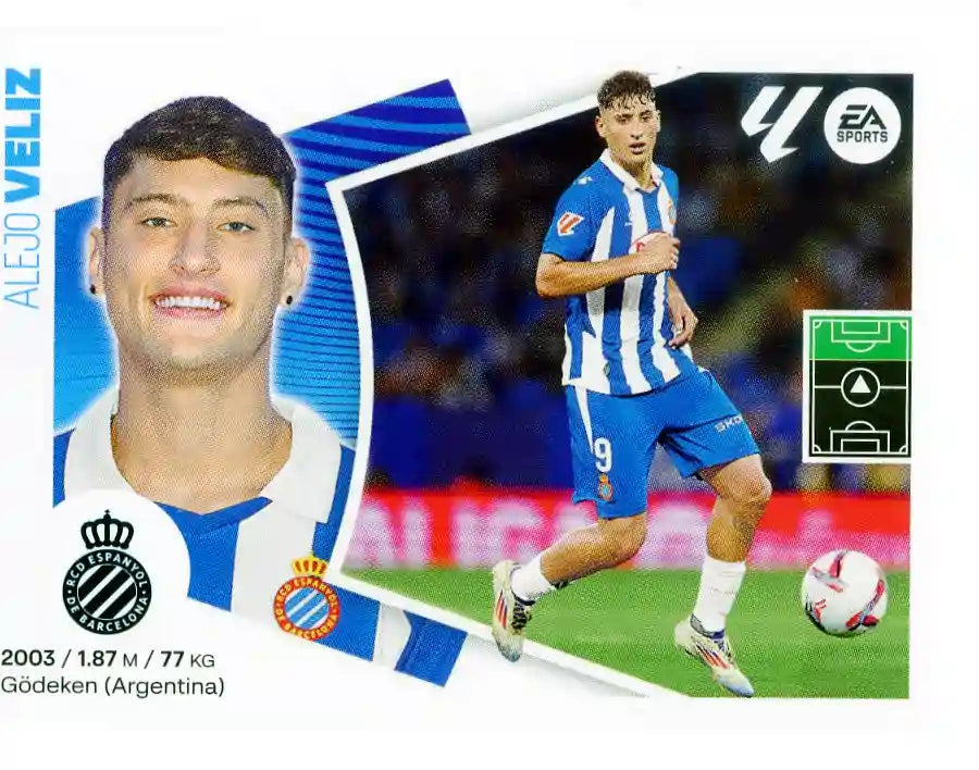 Liga Este-2024-25-Panini-Cromo Trading Card Fútbol- Véliz - Espanyol-21-Últimos Fichajes
