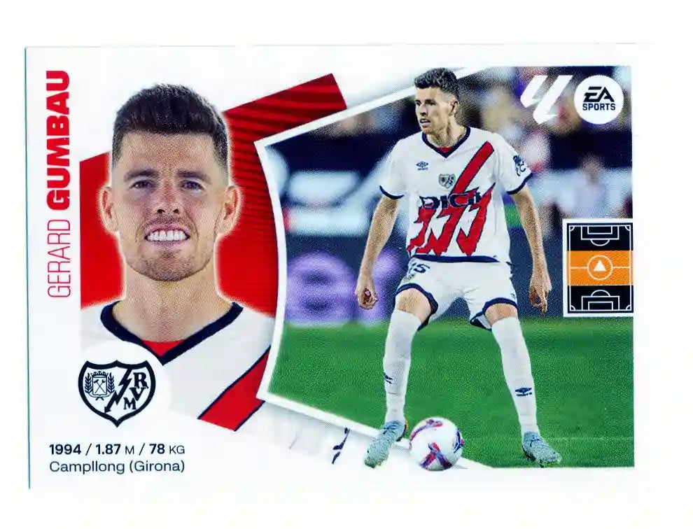Liga Este-2024-25-Panini-Cromo Trading Card Fútbol- Gumbau - Rayo Vallecano-24-Últimos Fichajes