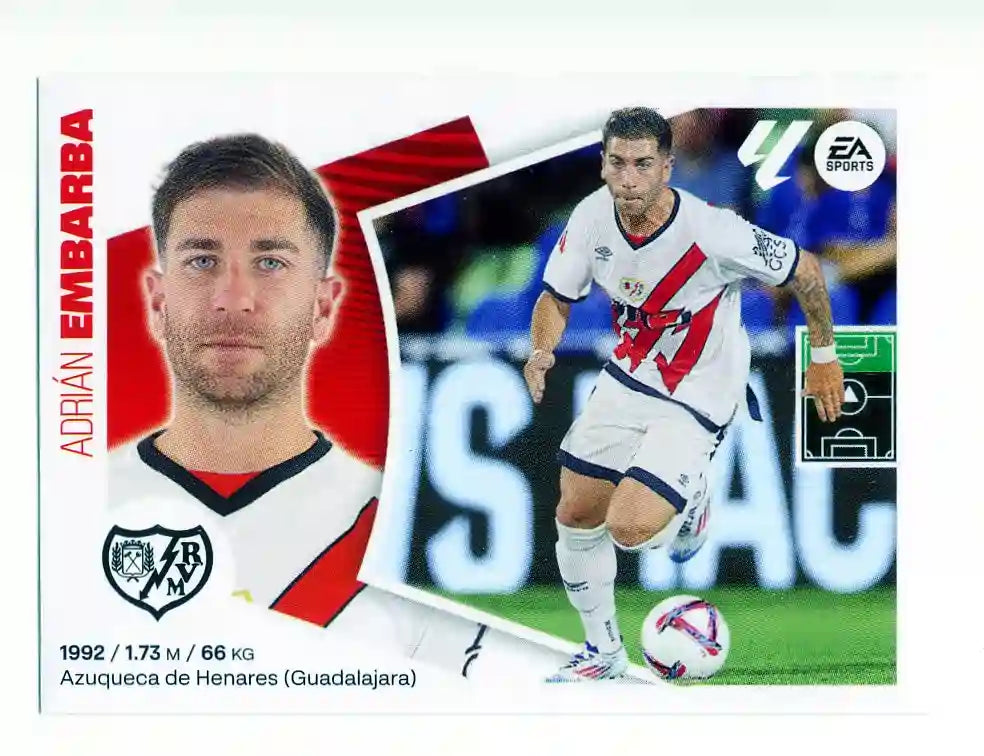 Liga Este-2024-25-Panini-Cromo Trading Card Fútbol- Embarba - Rayo Vallecano-31-Últimos Fichajes