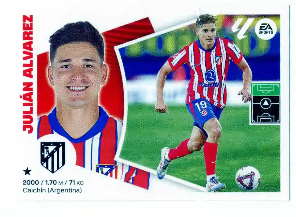 Liga Este-2024-25-Panini-Cromo Trading Card Fútbol- Julián Álvarez - Atl. de Madrid-39-Últimos Fichajes