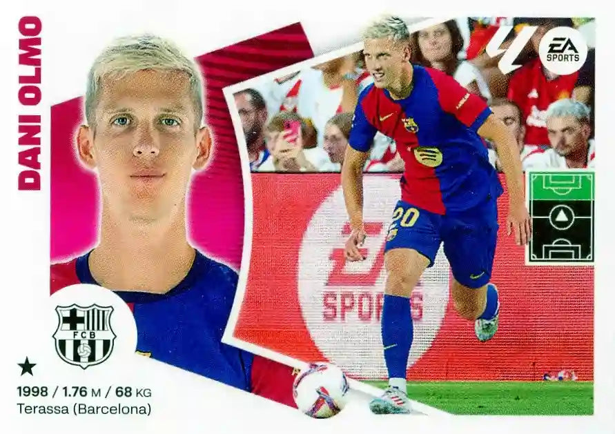 Liga Este-2024-25-Panini-Cromo Trading Card Fútbol- Dani Olmo -Barcelona-42-Últimos Fichajes