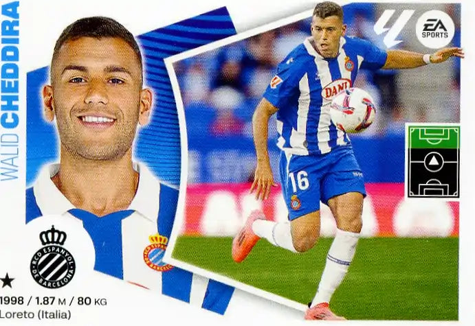 Liga Este-2024-25-Panini-Cromo Trading Card Fútbol- Cheddira -Espanyol-52-Últimos Fichajes