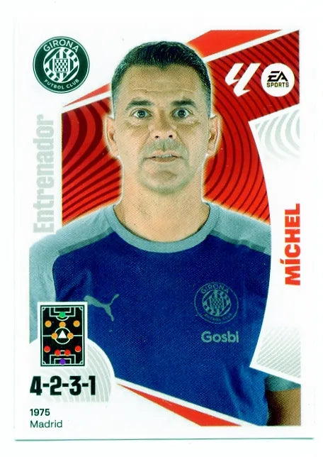 Liga Este-2024-25-Panini-Cromo Trading Card Fútbol- Míchel - Girona-2-Básico