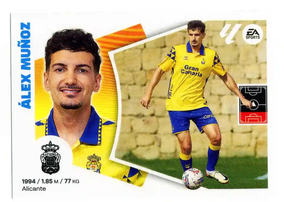 Liga Este-2024-25-Panini-Cromo Trading Card Fútbol- Álex Muñoz-Las Palmas-5-Básico