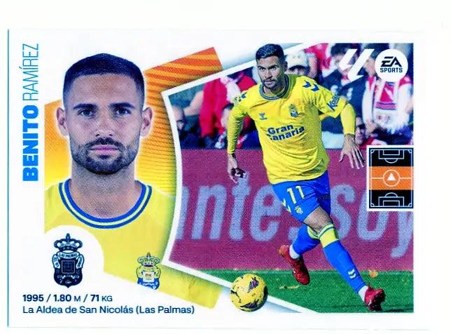 Liga Este-2024-25-Panini-Cromo Trading Card Fútbol- Benito-Las Palmas-14-Básico