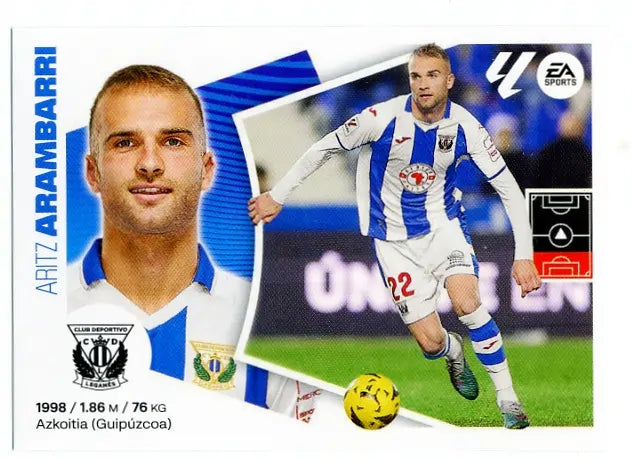 Liga Este-2024-25-Panini-Cromo Trading Card Fútbol- Arambarri-Leganés-9-Básico