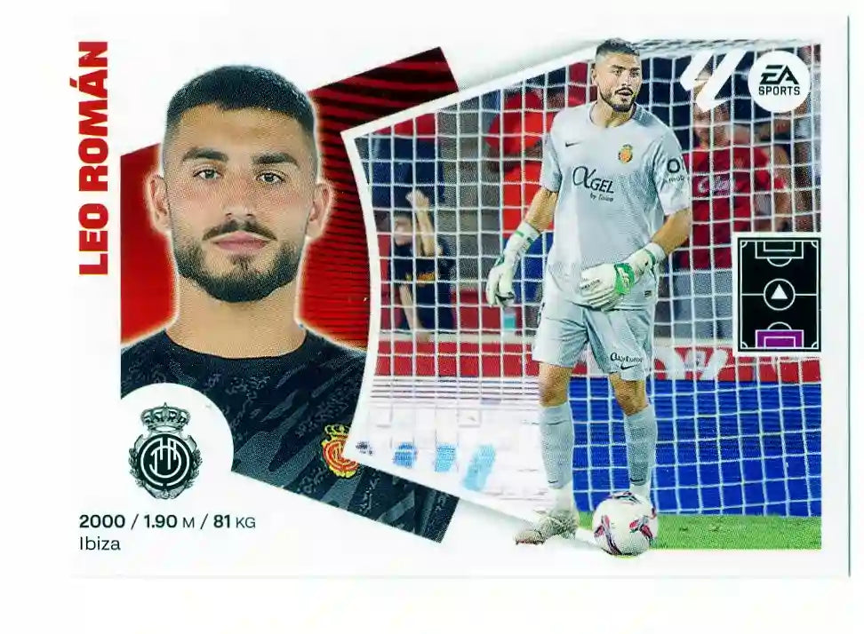 Liga Este-2024-25-Panini-Cromo Trading Card Fútbol- Leo Román -Mallorca-3 Bis-Básico