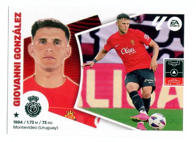 Liga Este-2024-25-Panini-Cromo Trading Card Fútbol- Giovanni González-Mallorca-6-Básico