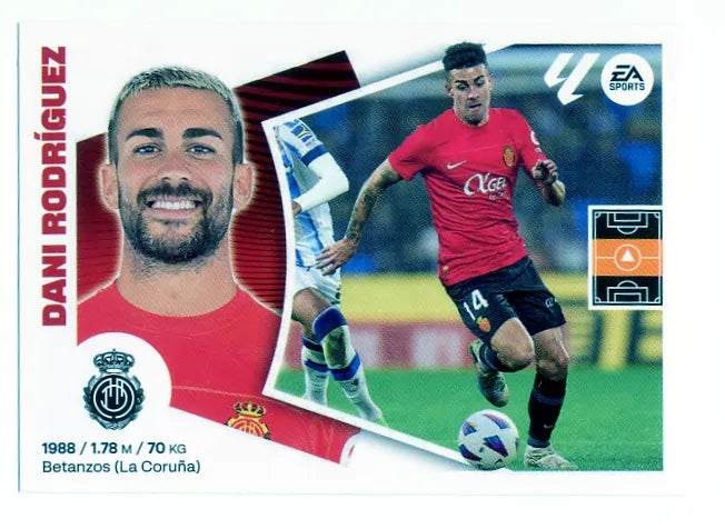 Liga Este-2024-25-Panini-Cromo Trading Card Fútbol- Dani Rodríguez-Mallorca-15-Básico