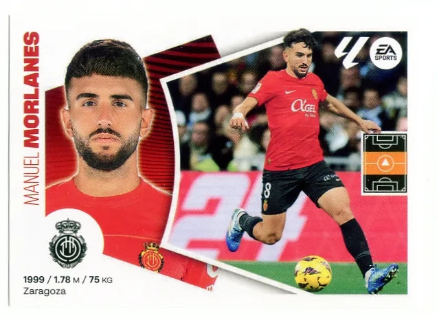 Liga Este-2024-25-Panini-Cromo Trading Card Fútbol- Morlanes-Mallorca-17A-Básico