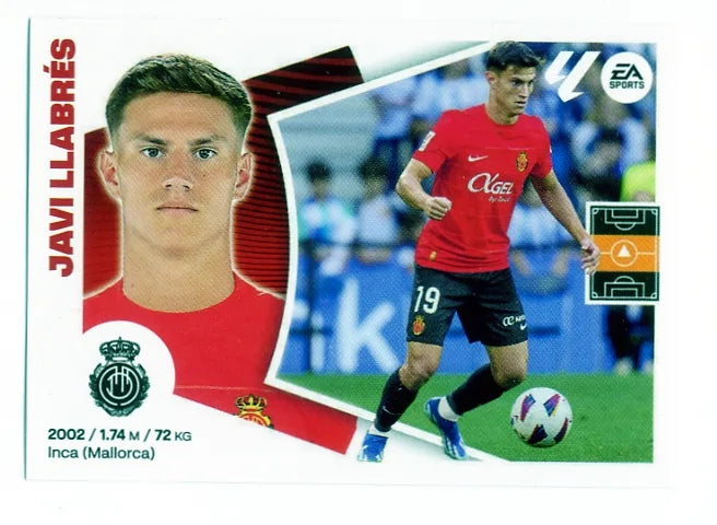 Liga Este-2024-25-Panini-Cromo Trading Card Fútbol- Javi Llabrés-Mallorca-17B-Básico