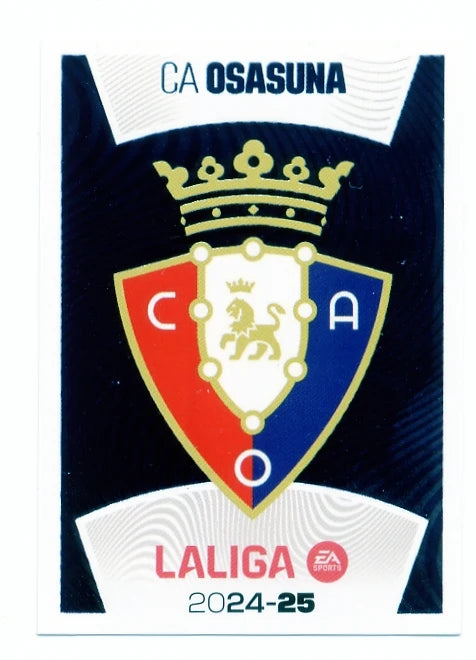 Liga Este-2024-25-Panini-Cromo Trading Card Fútbol- Escudo-Osasuna-1-Básico