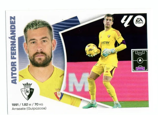 Liga Este-2024-25-Panini-Cromo Trading Card Fútbol- Aitor Fernández-Osasuna-4-Básico