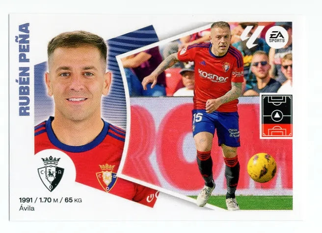 Liga Este-2024-25-Panini-Cromo Trading Card Fútbol- Rubén Peña-Osasuna-6-Básico