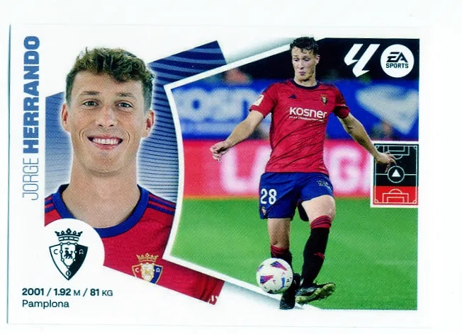 Liga Este-2024-25-Panini-Cromo Trading Card Fútbol- Herrando-Osasuna-9-Básico