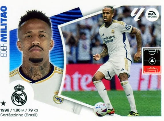 Liga Este-2024-25-Panini-Cromo Trading Card Fútbol- Militao- Real Madrid -6-Básico